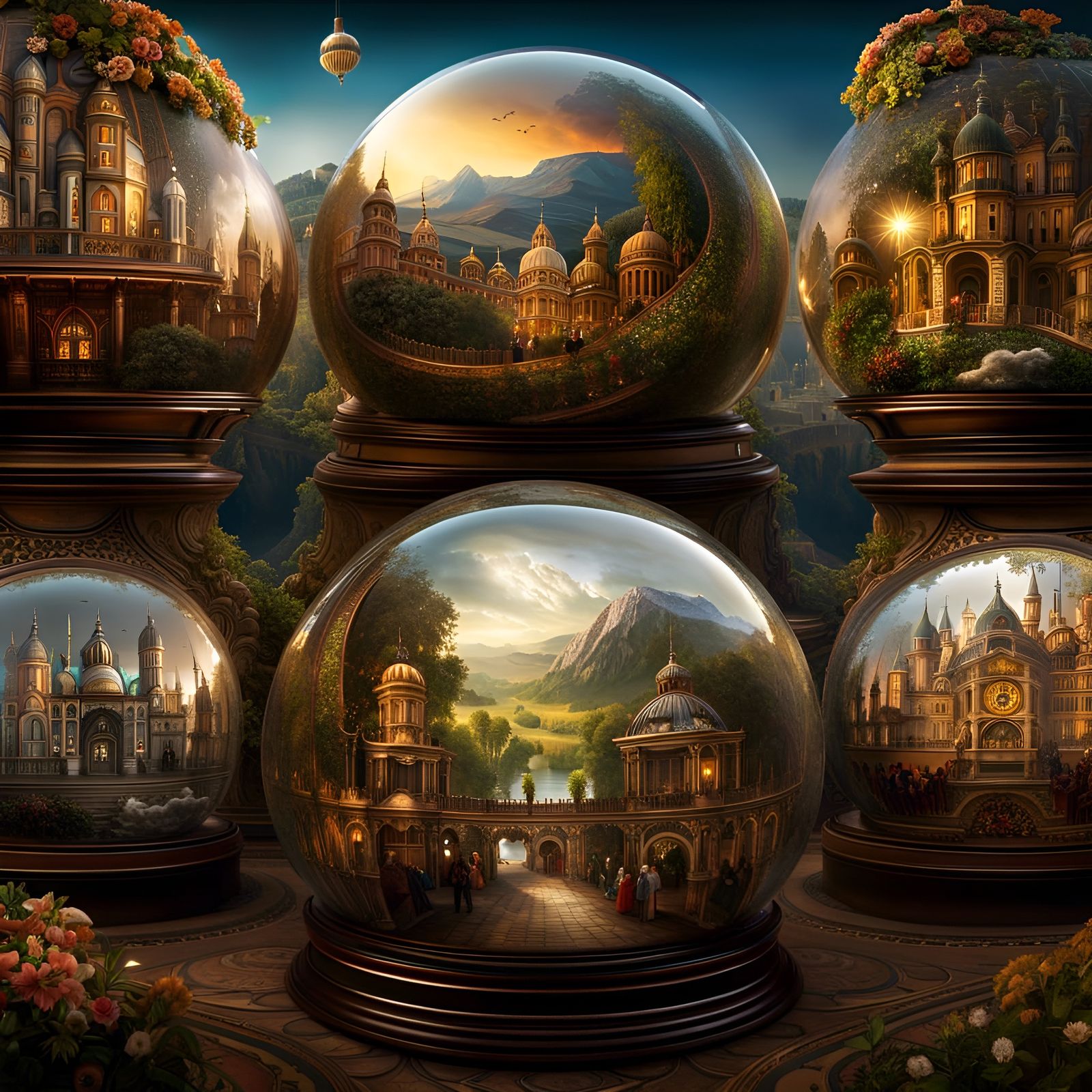 History in a Glass Sphere: Ornate Digital Painting