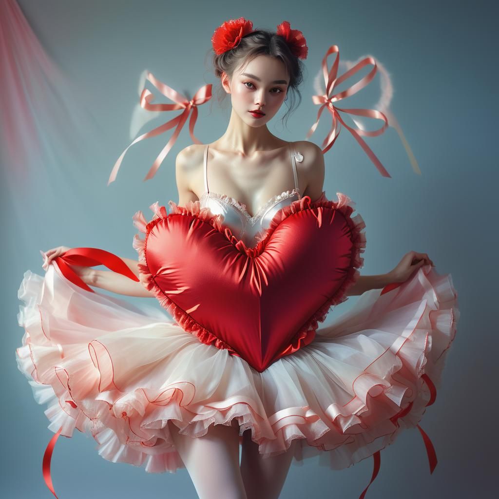 Girl in Bodysuit Concept Art with Ballet Skirt