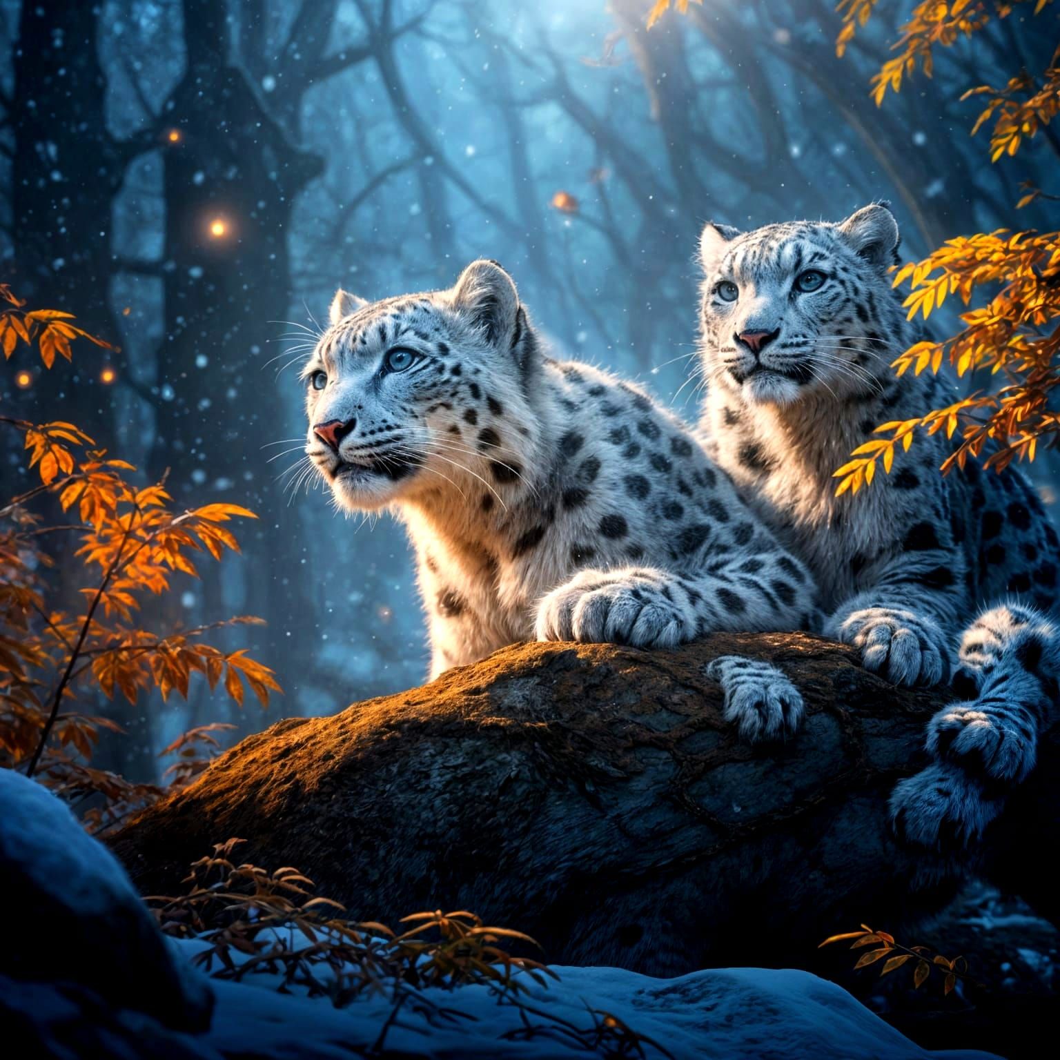 Detailed Close Up of Baby Snow Leopards