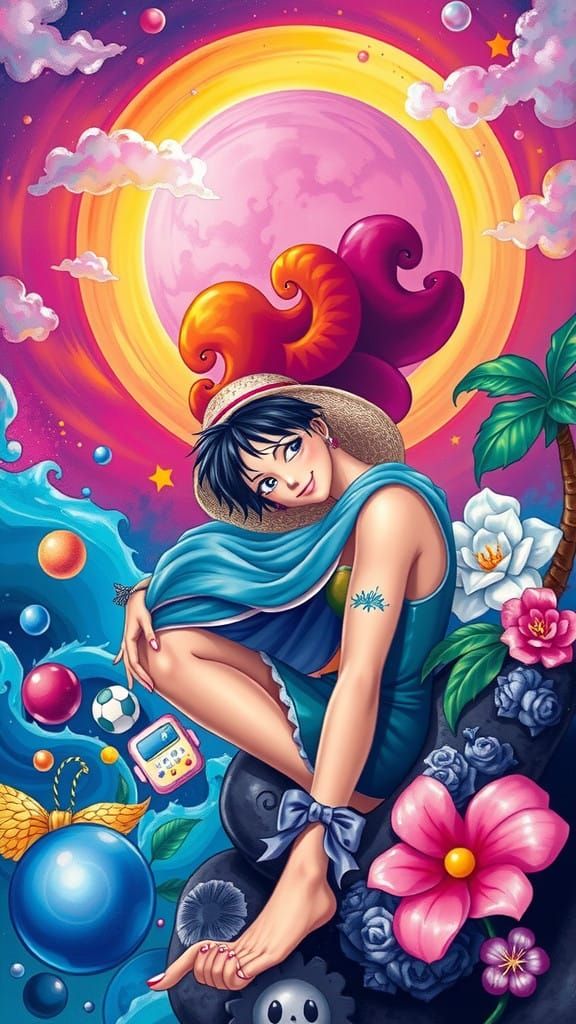 Vibrant Retro One Piece Artwork