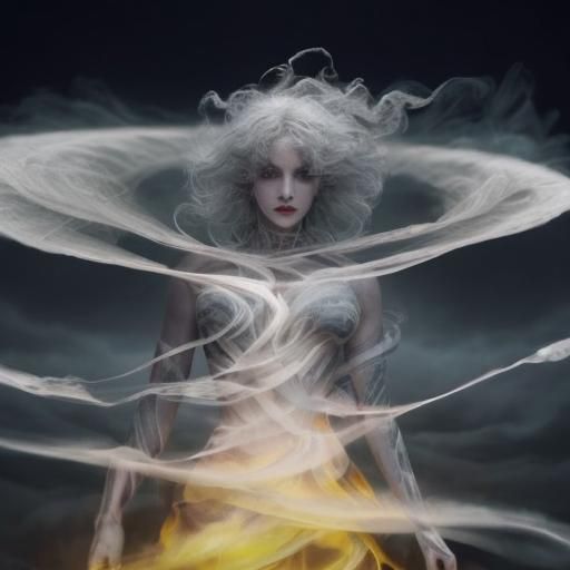 Surreal 3D Vortex of Smoke and Clouds