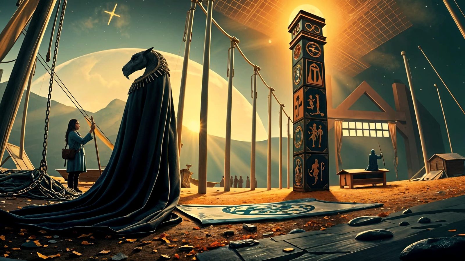 Stylized 'Tarot Tower' Letter Art