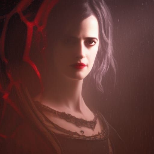 Eva green as 80s dark fantasy penny dreadful