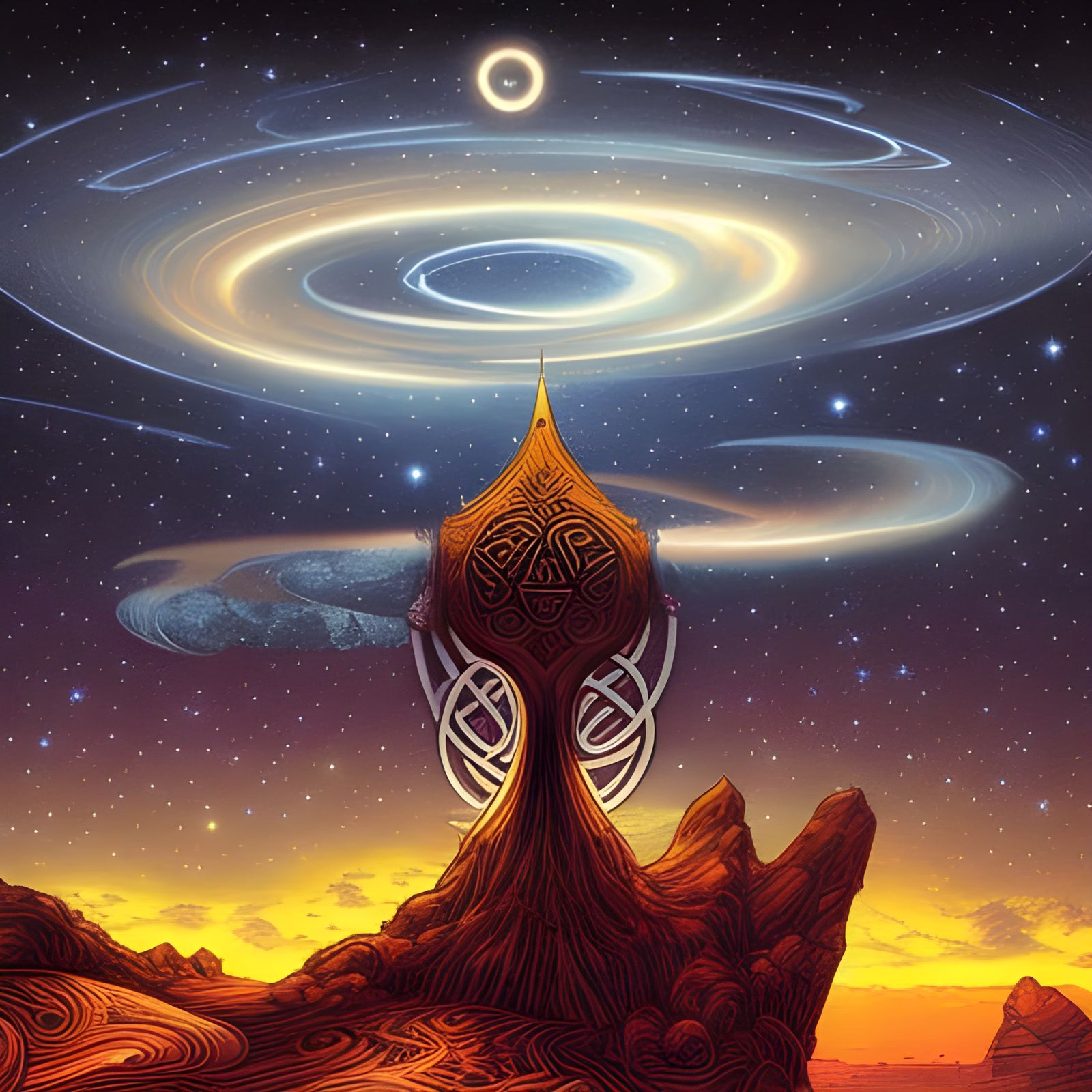 Trippy Norse Night Sky Comic Art