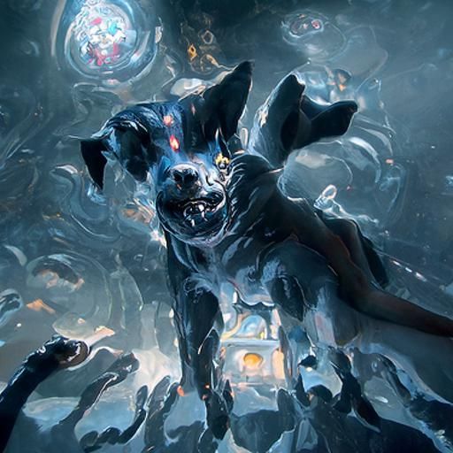 Hell's Entrance: Steampunk Cerberus in Detailed Matte Painti...