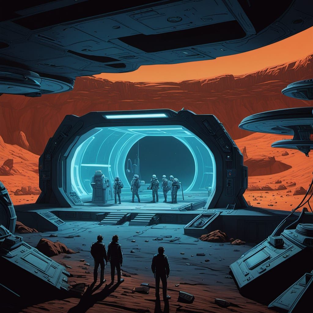 Underground Martian Lab with Holographic Display