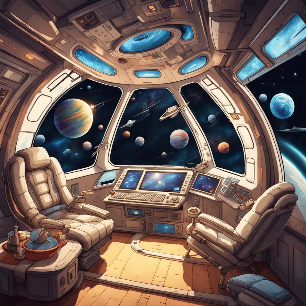 Fun in Zero-G: Spaceship Crew Artwork