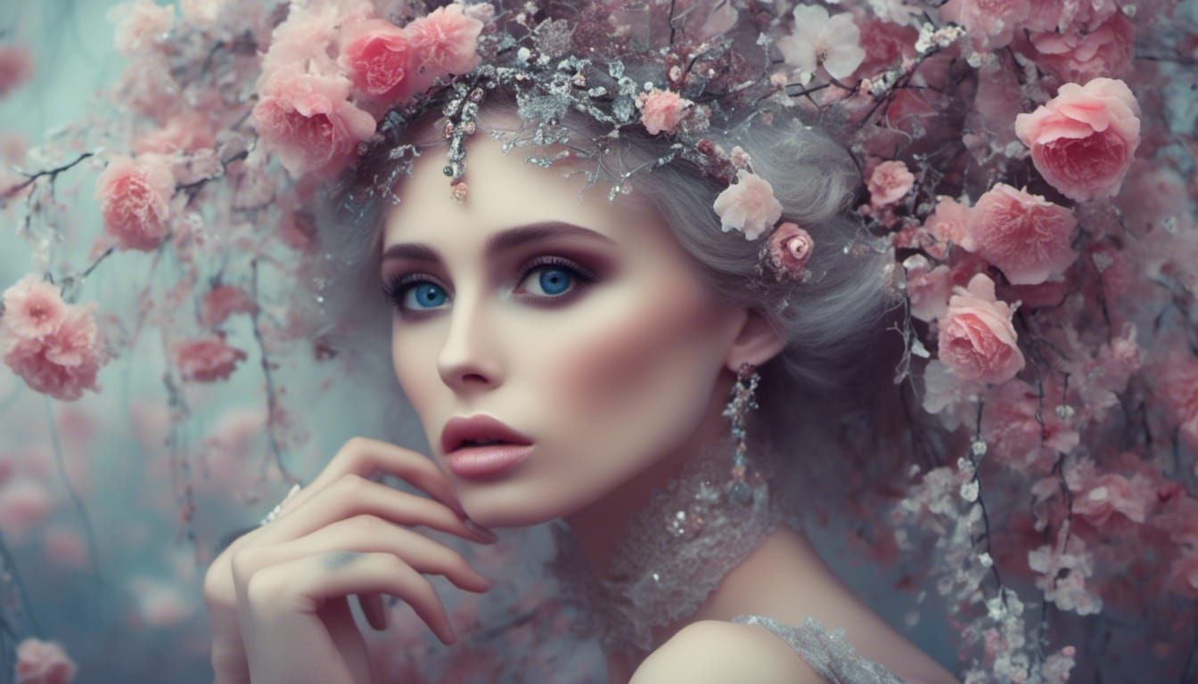 Enchanting Portrait of a Woman with Magical Aura