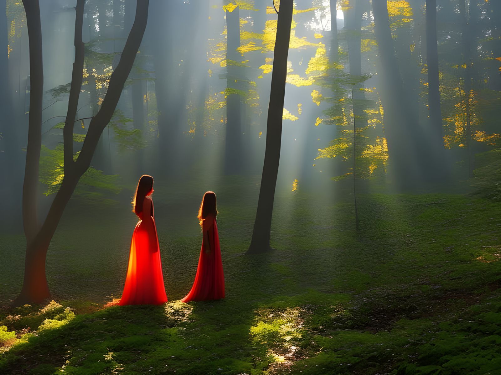 Magical Beings in a Colorful Fantasy Setting