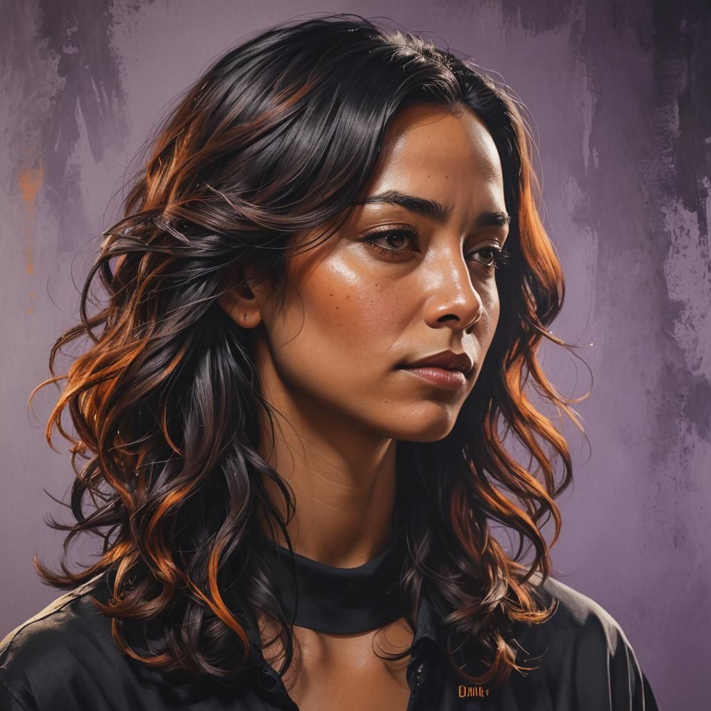 Hyperrealistic Portrait of a Woman Smoking