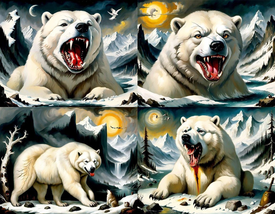 Lush Romantic Nightmare: Polar Bear Homunculus in Alaskan Sq...