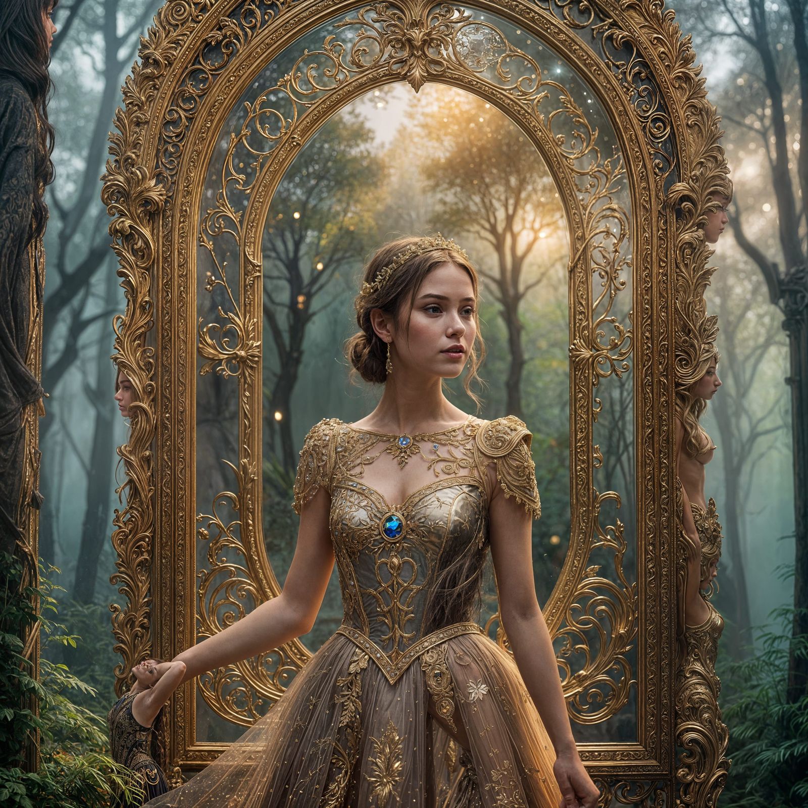 Girl and Magic Mirror, Detailed Scene