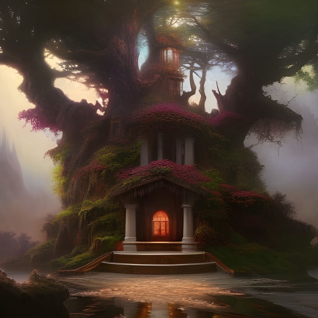 Enchanting Treehouse Home in Detailed Matte Painting