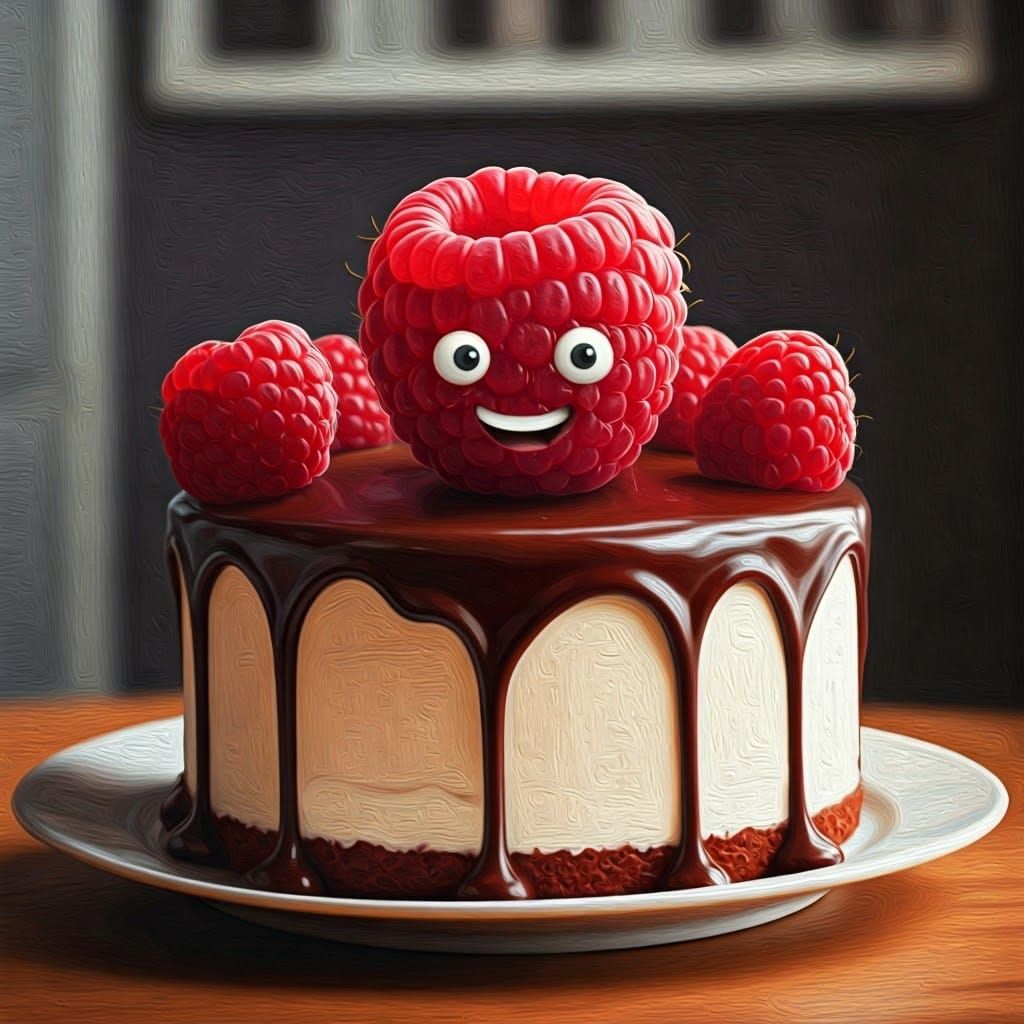Whimsical Raspberry in Rich Chocolate Cake
