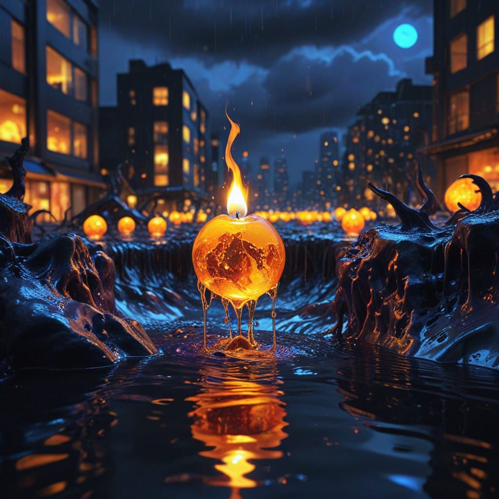 Tokyo Melts into Dreamlike Golden Lava at Night