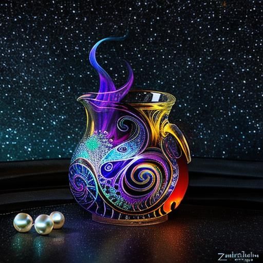 Surreal Pillow Fight in Art Nouveau Style