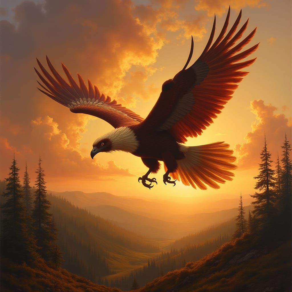 Majestic Griffin in Classical Oil Painting Style