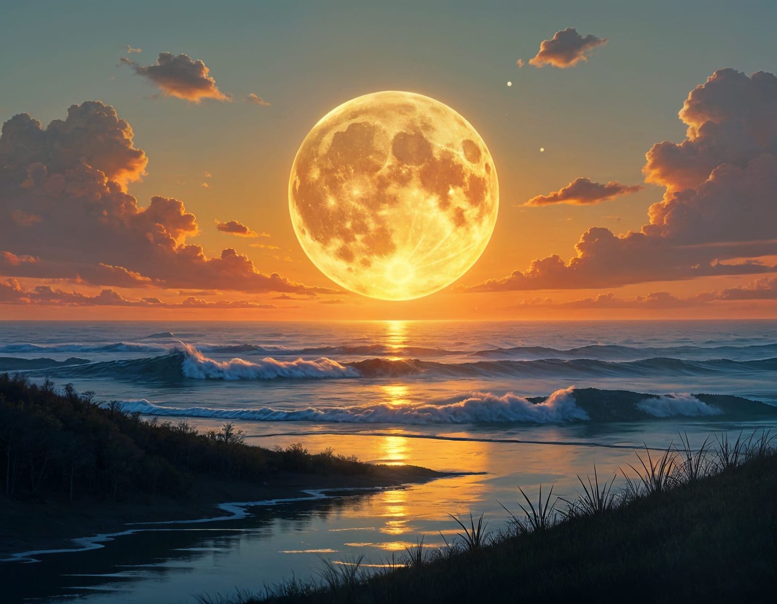 Sun and Moon Dance in Celestial Embrace