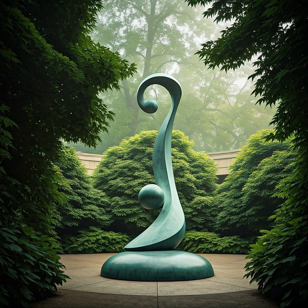 Space Age Sculpture Garden in Pastel Colors