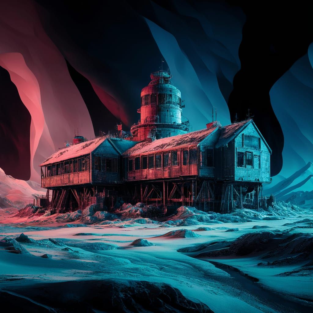 Two-Color Antarctic Station in Unreal Engine 5