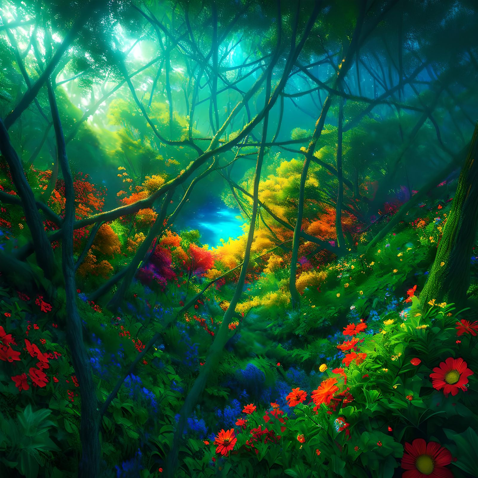 Futuristic Utopia: Nature's Hyperrealistic Sci-Fi Landscape