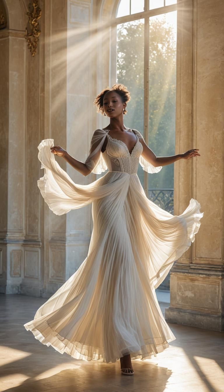African Woman Dancing in Versailles, Classical Style