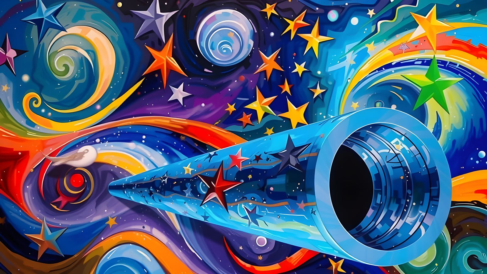 Sleek Metallic Vortex in Rich Impasto Colors