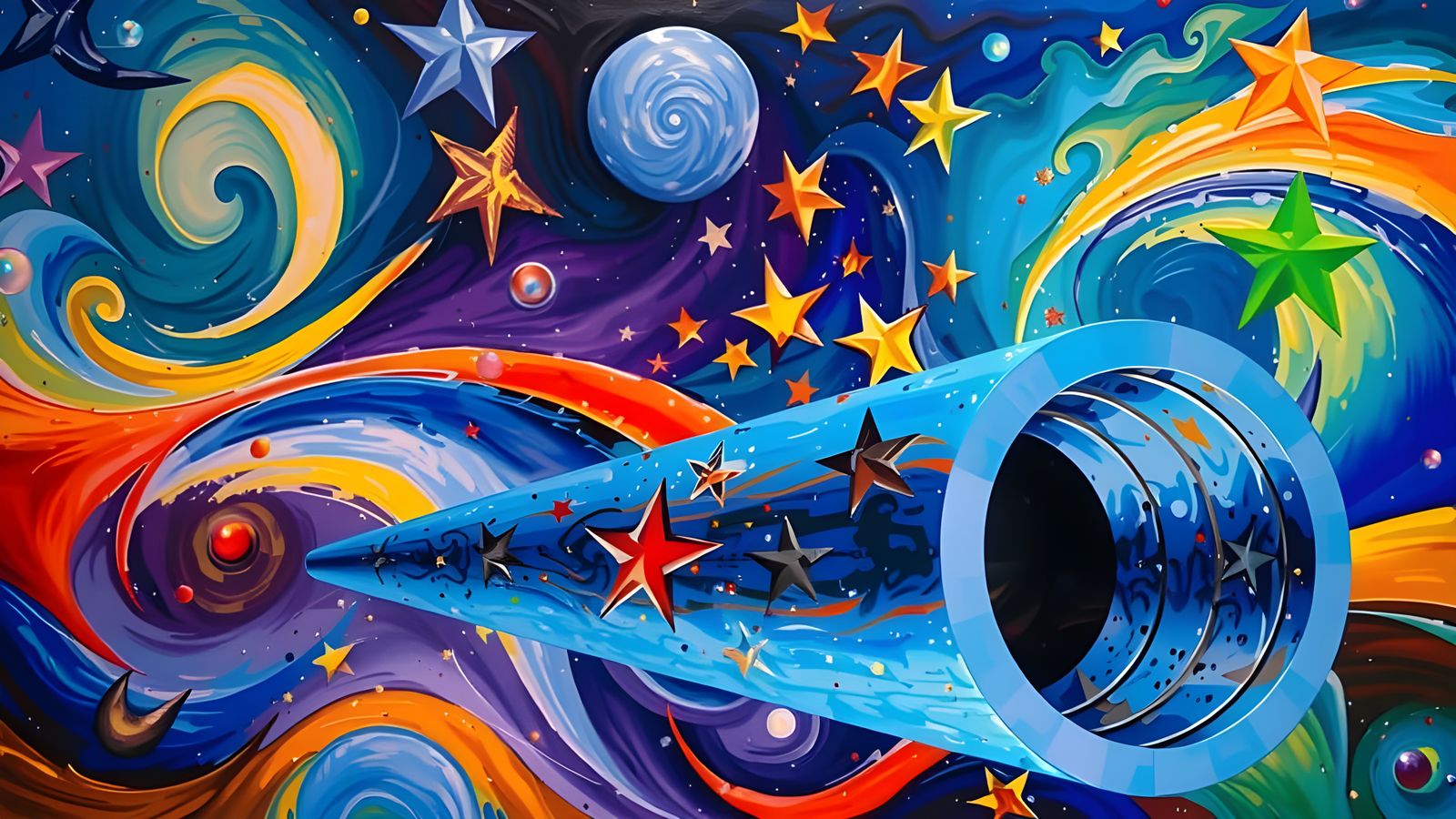 Glowing Cosmic Vortex in Vibrant Colors