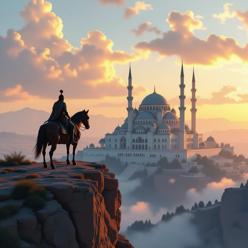 Warrior and Horse Survey Domain with Mosque