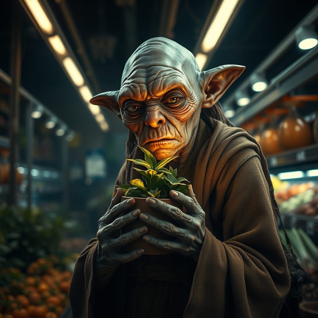 Mystical Garden Center Encounter in Earthy Tones