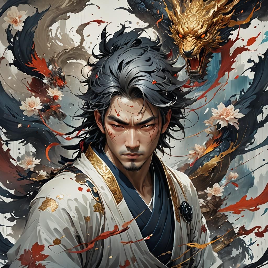 Fantasy Male Figure in WLOP Art Style