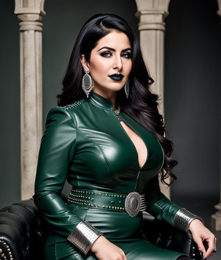 Gothic Middle Eastern Woman Portrait in Pop Art Style