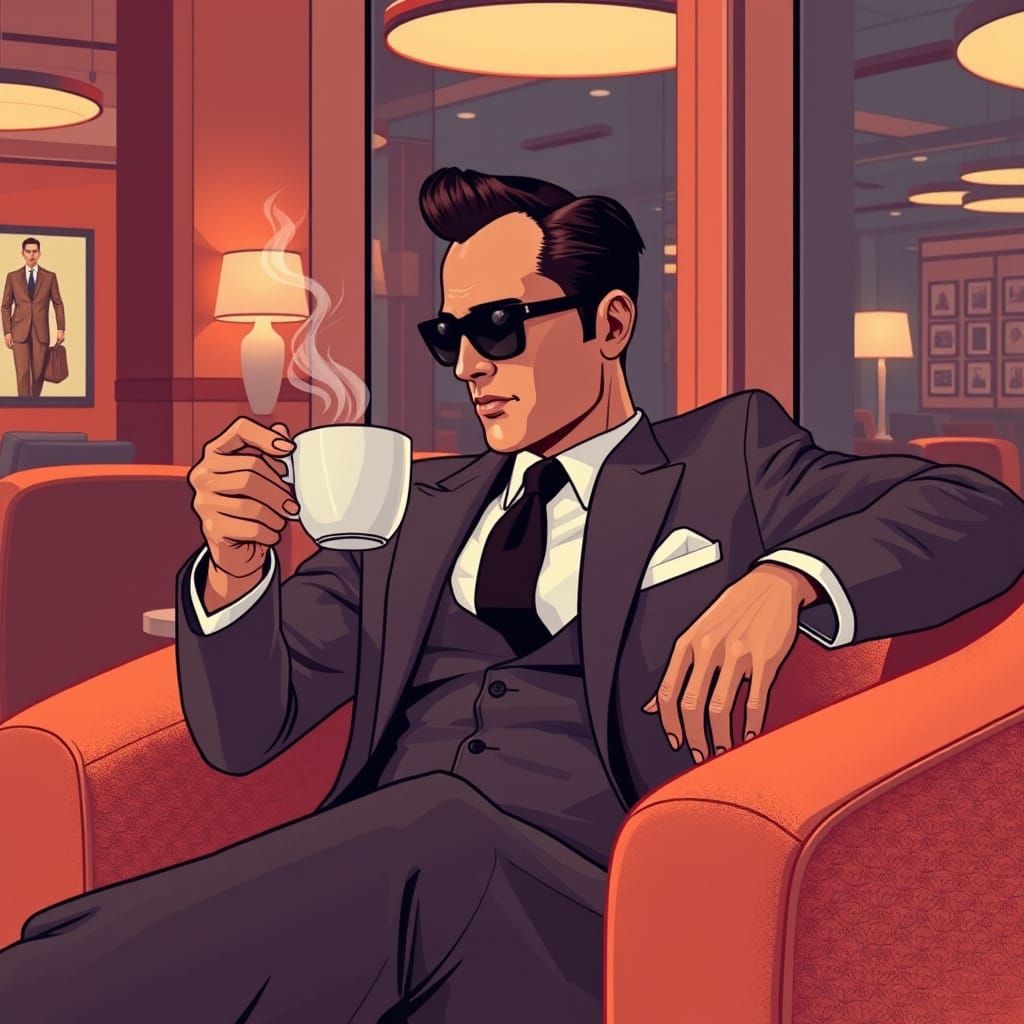 Sophisticated Gentleman in Retro Lounge