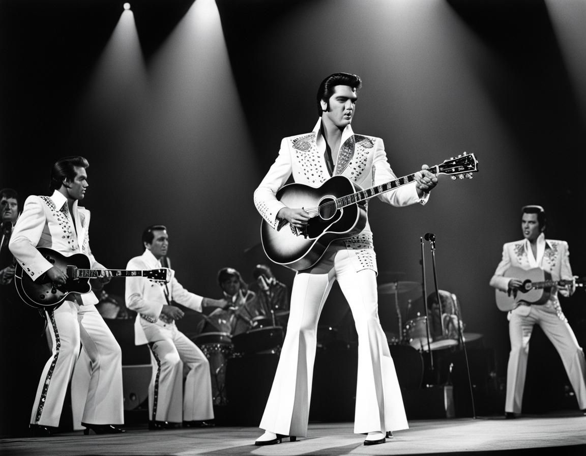 Elvis Presley on Stage in Las Vegas