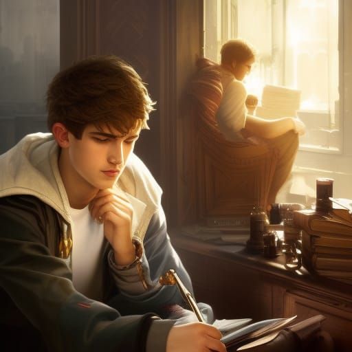 A boy college studying📚