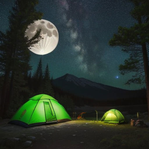 Night Camping Scene with Starry Sky as 3D Rendered Art