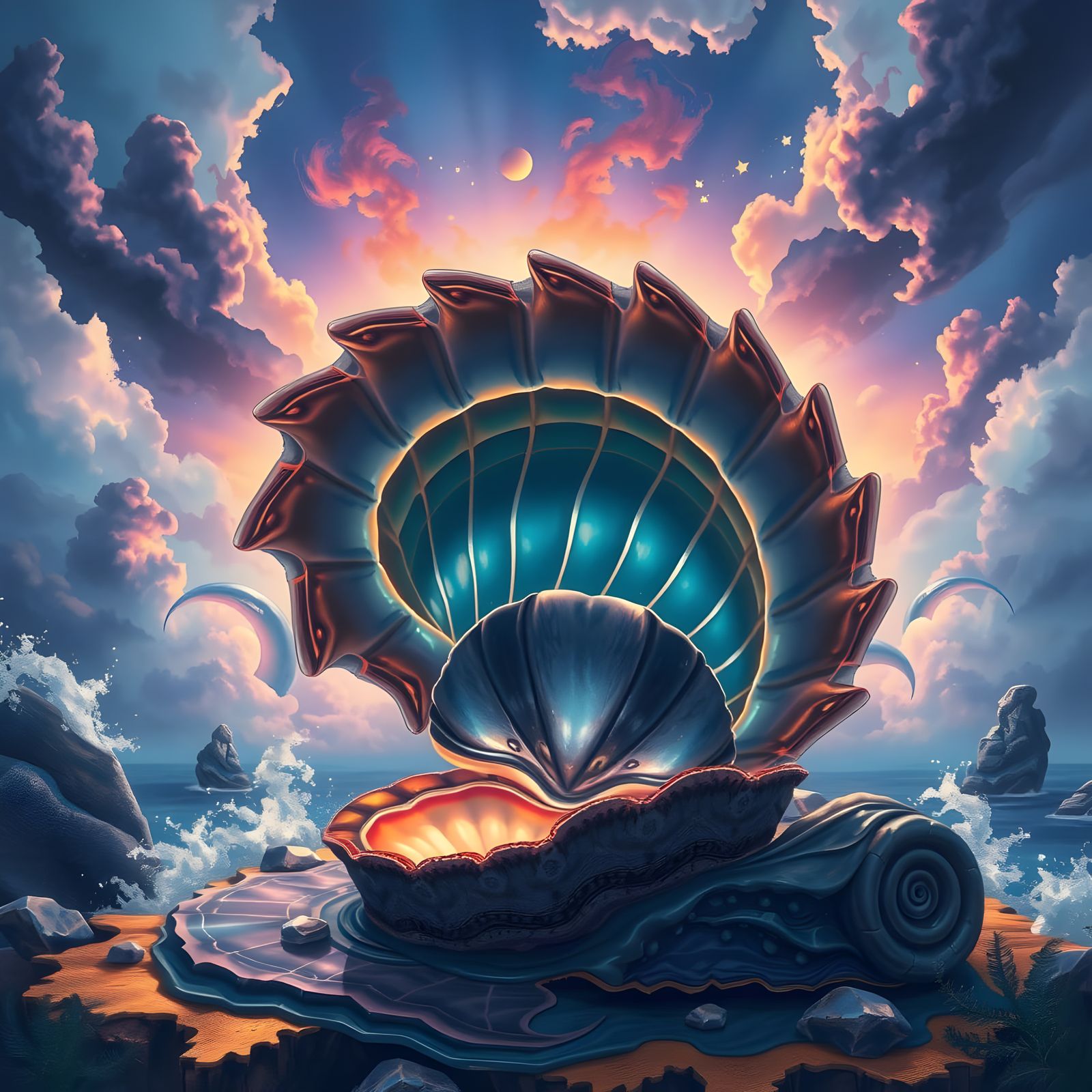 Ethereal Oceanic Realm in Vibrant Splendor