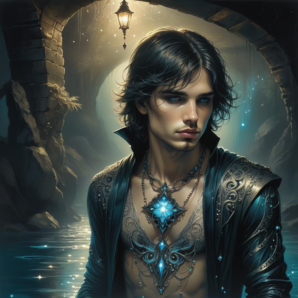 Bioluminescent Stranger Under Bridge: Surreal Zentangle Art