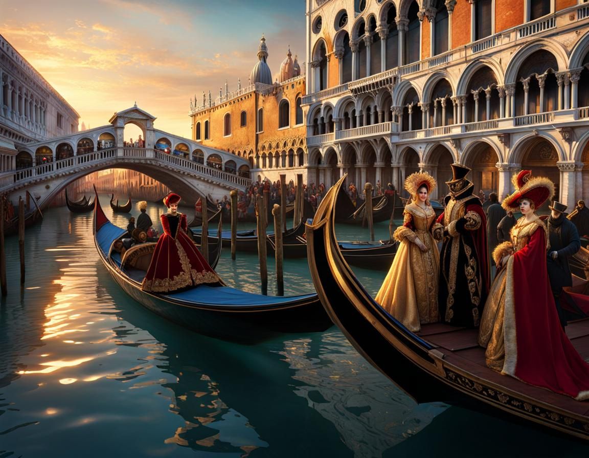 Venice Carnival: Il Ballo del Doge in Impasto Style