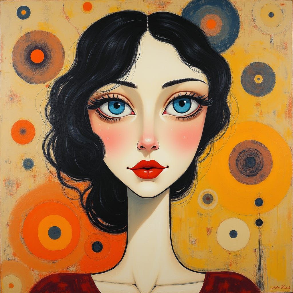 Ethereal Abstract Portrait in Vibrant Brushstrokes