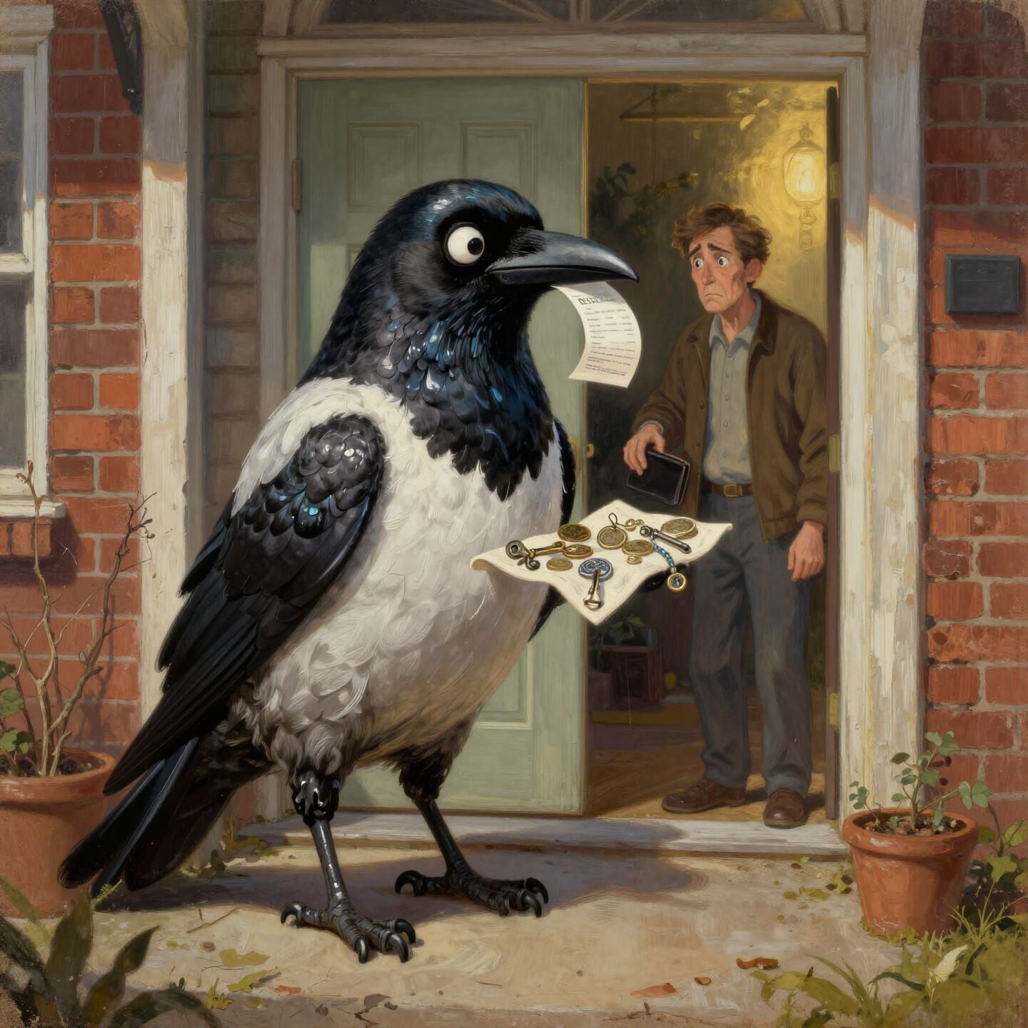 Magpie Returns Stolen Goods to Bewildered Homeowner