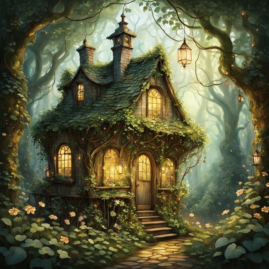 Enchanting Treehouse in Mystical Forest