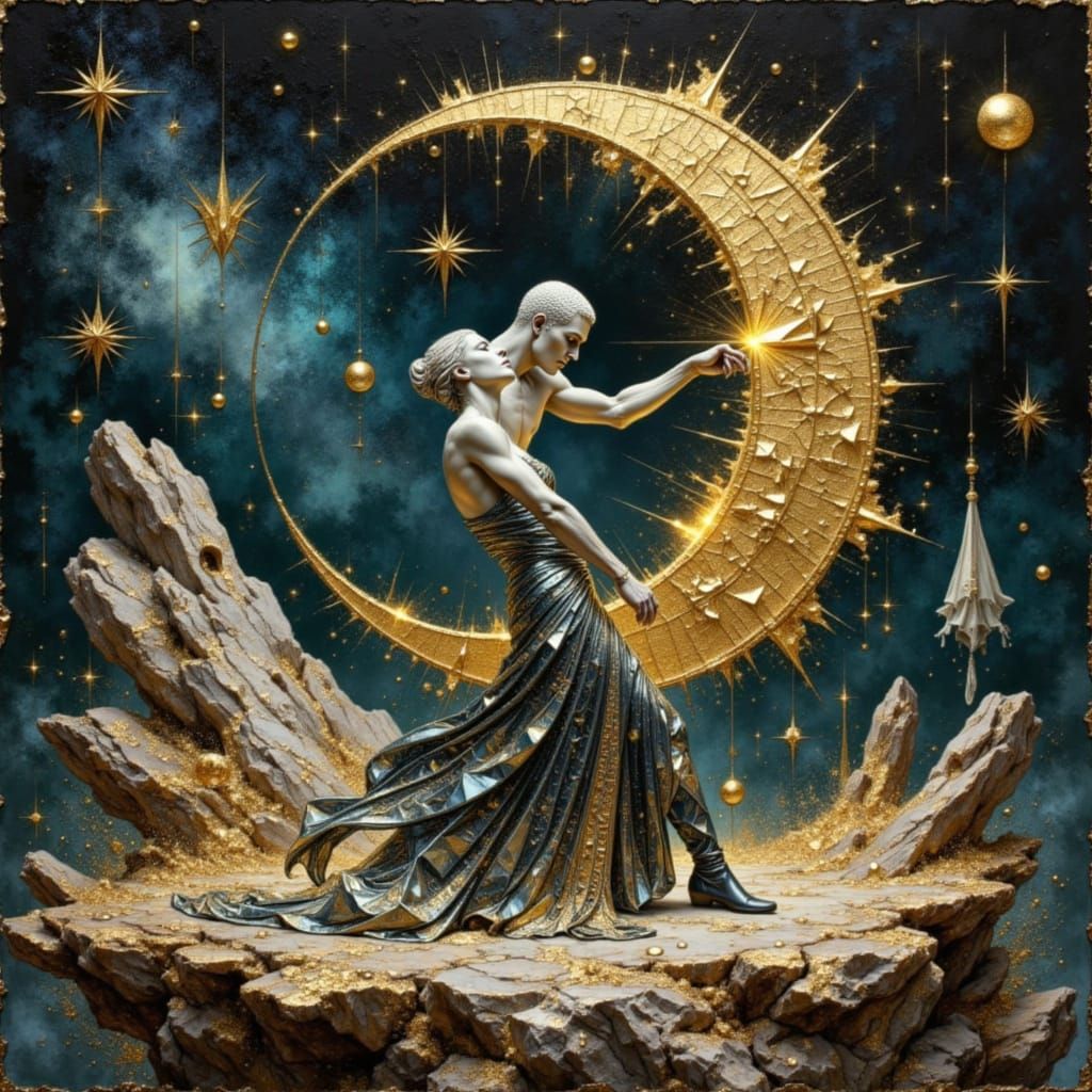 Sculptor Carving Enchanted Statue Mid-Chisel