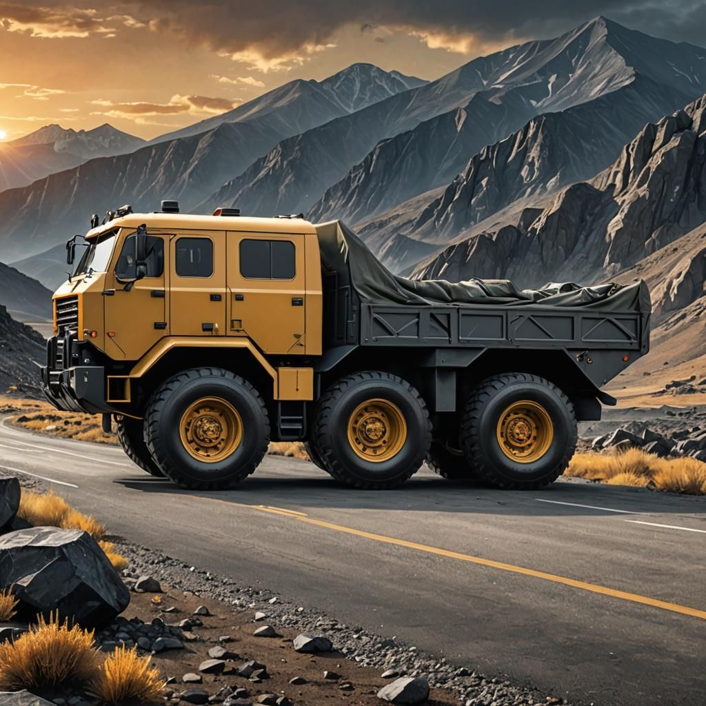 Apocalyptic 6x6 Military Truck Concept in Retro-Future Style