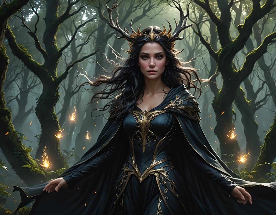 Dark Fairy Queen in Enchanted Forest