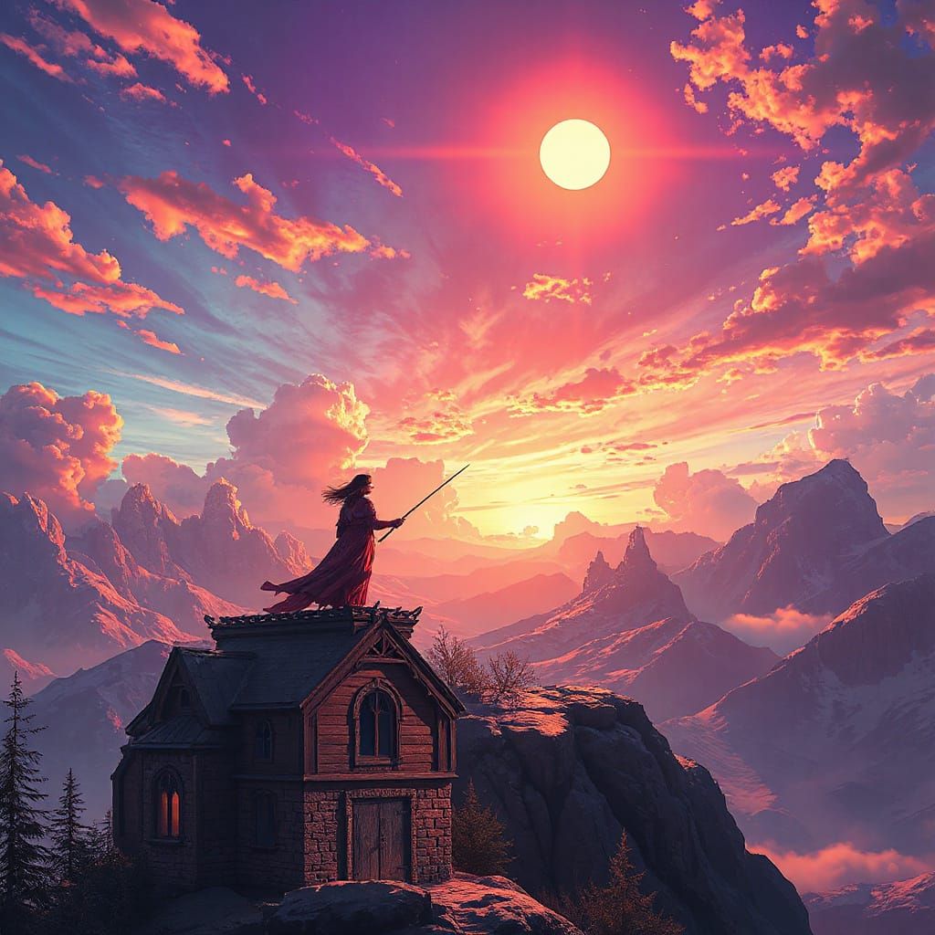 Vibrant Fantasy Landscape in Digital Art Style