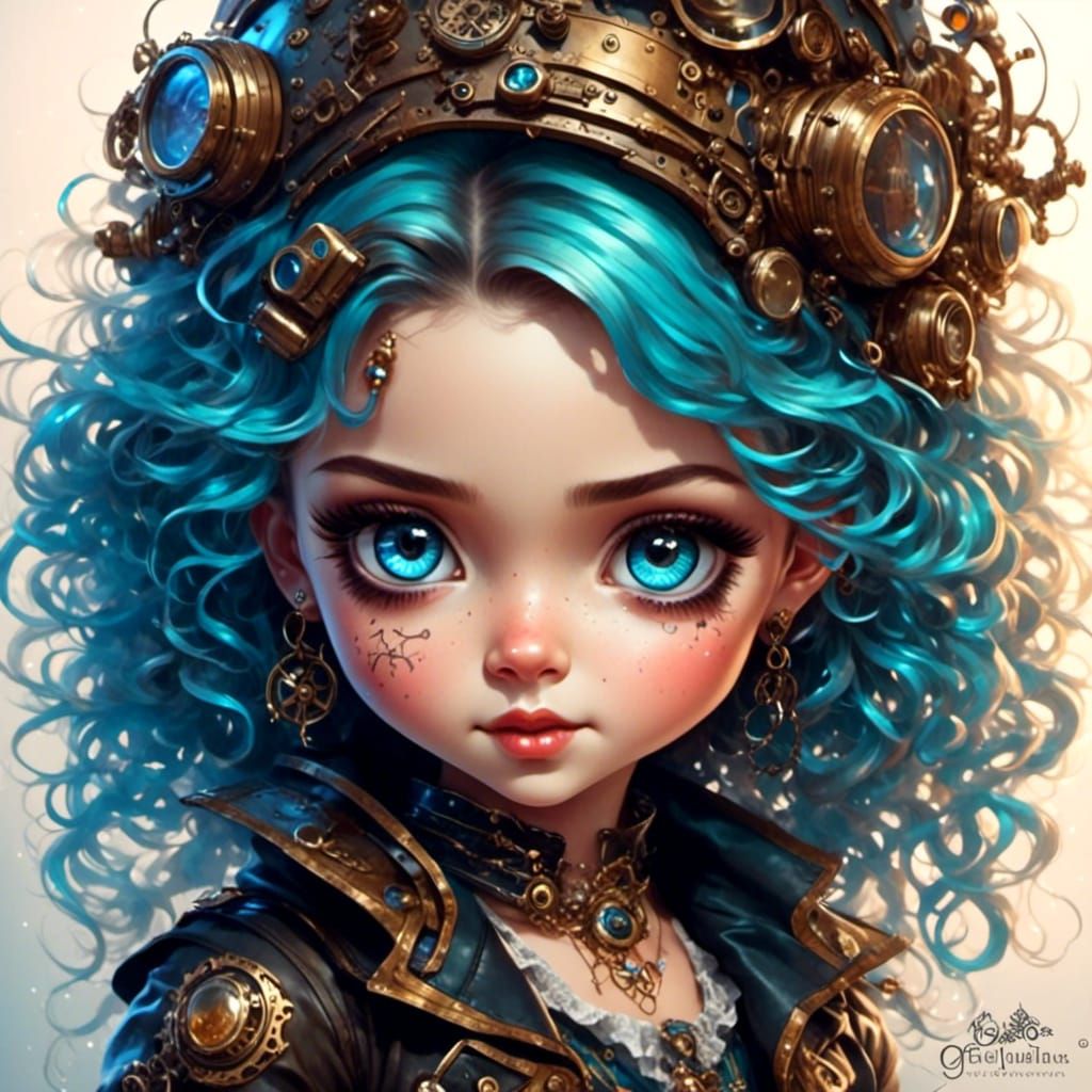 Steampunk Chibi Girl in Victorian London
