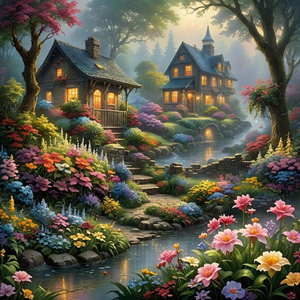 Fresh Flowers Blossoming with Morning Dew