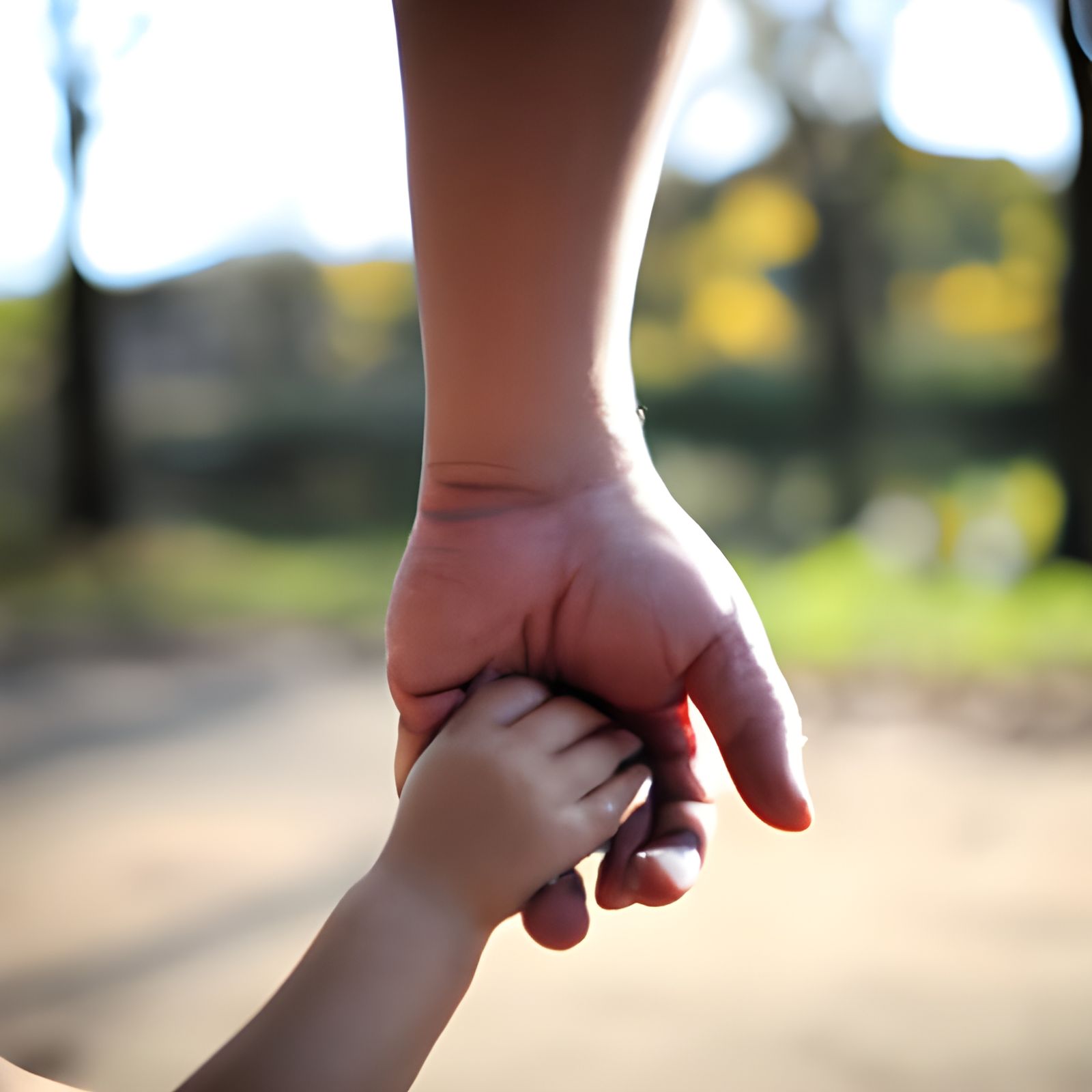Father and Child Hand in Hand Photo