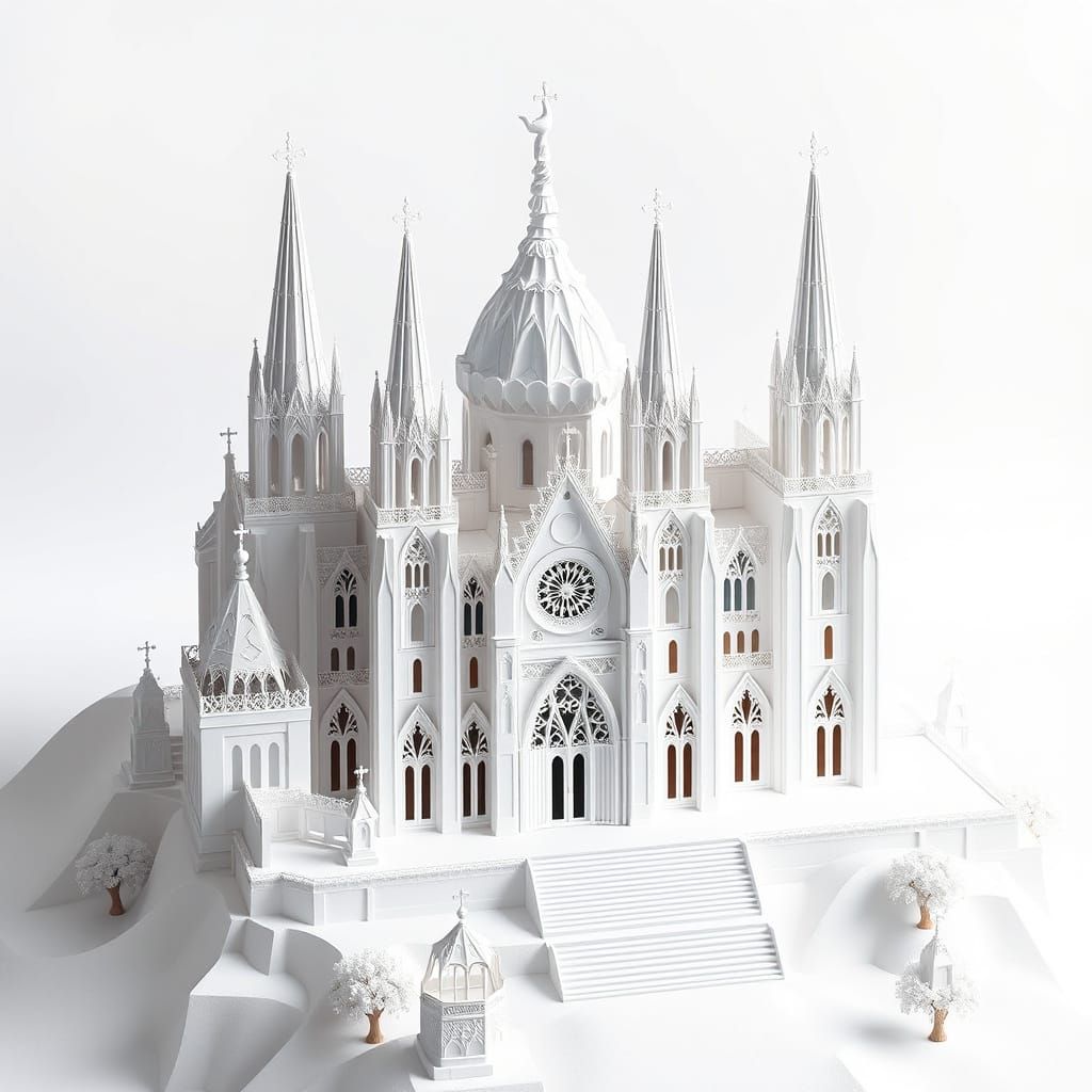 Origami Cathedral in Pisan-Romanesque Style